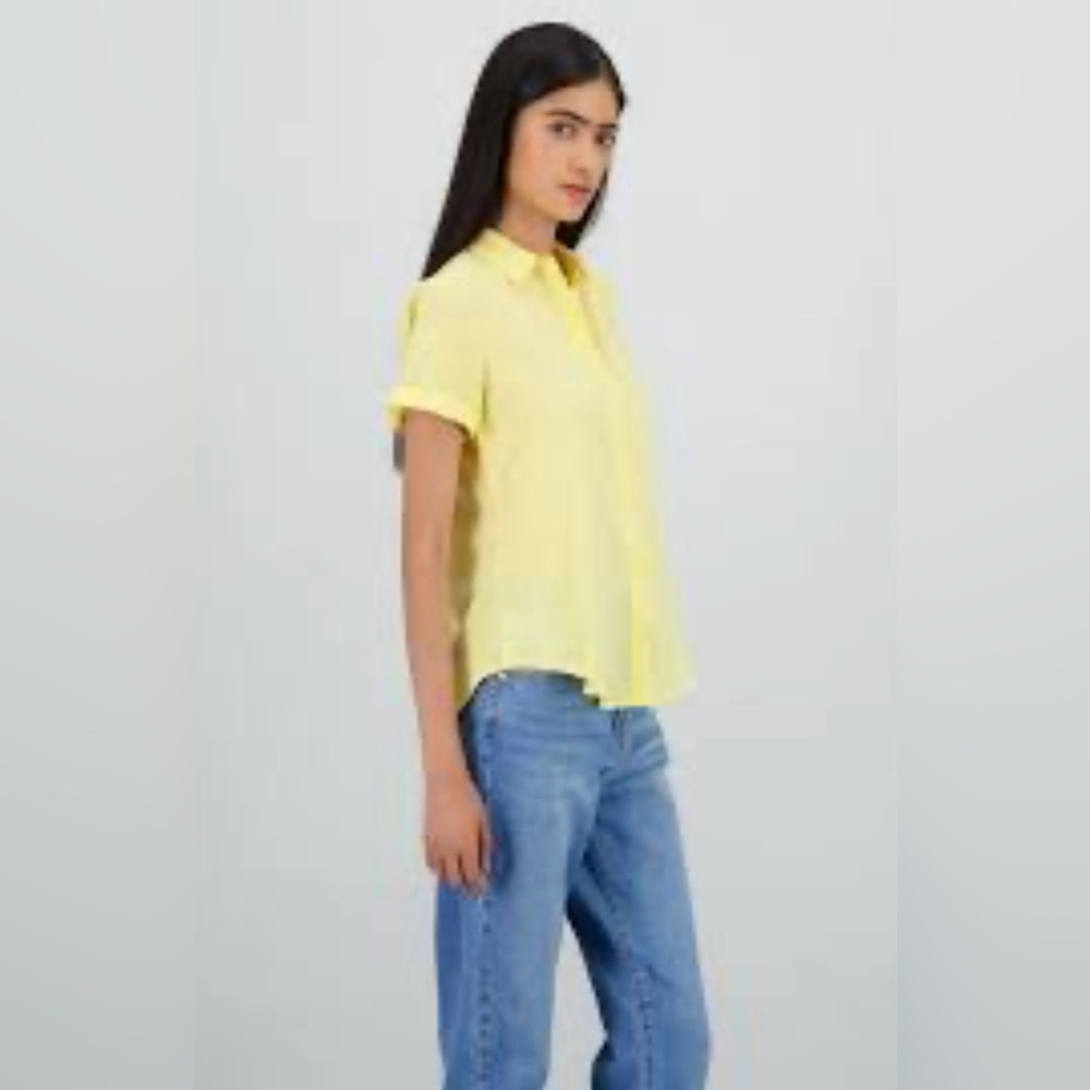 Joe fresh casual women’s Yellow Women's Top 100% silk